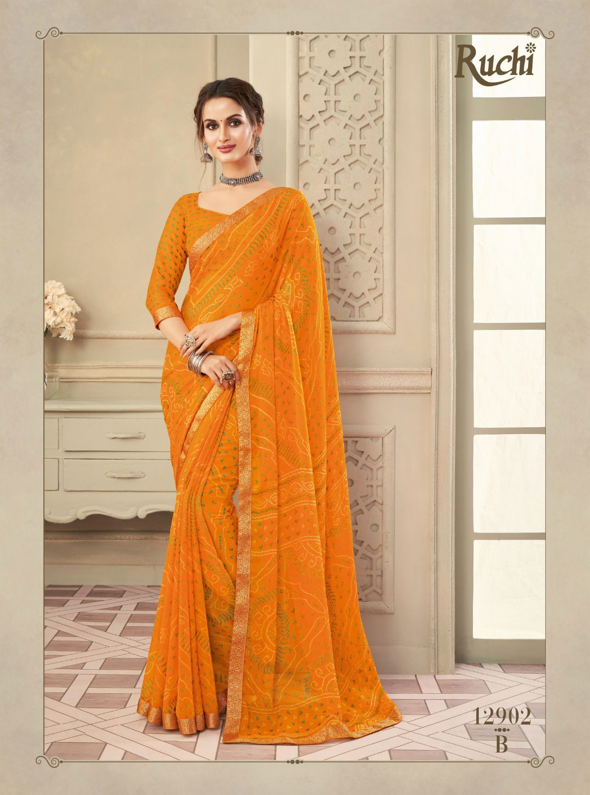 Simaya By Ruchi Printed Designer Chiffon Sarees Wholesale Market In Surat